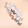 double-sided printing butterfly leather women fashion ear hook combination earrings