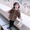 Kızlar Kürk Ceket Kalın Sıcak Mont Giyim Kış Çocuk Yürüyor Bebek Kız Giysileri 211204