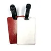 Étiquette de bagage en cuir de couleur vierge par Sublimation, étiquette de transfert de chaleur, bricolage, porte-clés, cadeau