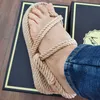 Femmes d'été Sandales plates corde décontractée femelle chaussures de plage de plage femme sandales de plate-forme confortable pour filles beige noire 210226200Q3245782