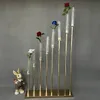 Tables de décoration de mariage grand support acrylique Transparent centres de rideau de perles de cristal centres de table clairs senyu756