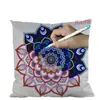Hand Coloring Vintage Satin Cushion Cover Graffiti Pillow Case Home Decor 45cm*45cm Black Ground DIY Color Pillowcase