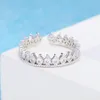 Diamant Couronne Anneaux Cluster Ouvrable Réglable Argent bague de fiançailles pour femmes bijoux de mode volonté et sable