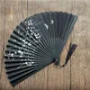 Sommar vintage vikning bambu fan för party favör kinesisk stil handhållen blomma fans dans bröllop dekor bwb7687