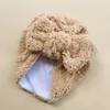 Berretto per capelli invernale per bambini bambino in lana di agnello berretti indiani baby teddy cappello caldo con fiocco in velluto M3772