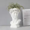 David Vase Head Porträtt Heminredning Resin Michelangelo Buonarroti Imitation Gips Living Room Plants Flower Pot Ornament R5215 210623