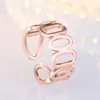 Открытые регулируемые полой цепные кольца Band Finger Women Rose Gold Crongy Knuckle Ring