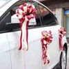 10 stks Bruiloft Auto Decoratie Bloem Pull Boog Linten Gift Birthday Party Levert Home DIY 220106