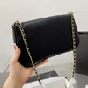 2021 New Super large pearl chain bag simple casual style women's shoulder bags high-quality leather black folding wallet Black White handbag