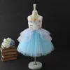 kids unicorn tutu dress for girls princess costume children birthday party rainbow colors cosplay vestido 210529