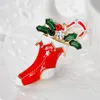 Pins, Brooches Santa Sleigh Enamel Boots Christmas Brooch Pin Gold Tone X-mas Gift