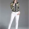 Camicetta a maniche lunghe di marca di passerella di qualità Camicie casual da donna con stampa zebrata elegante elegante vintage da donna Fashion Basic Top 210603