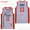 Flint Tropics 세미 프로 영화 농구 33 Jackie Moon Jerseys 7 Coffee Black 11 Monix 55 Vakidis 69 Downtown Jersey 그린 화이트 포켓 반바지