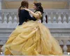 Yellow gold Princess Quinceanera Dresses puffy skirt lace-up Off Shoulder Corset Sweet 16 Dress 2021 vestidos de 15 años