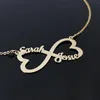 Roestvrij staal Custom Name Paar Ketting Gepersonaliseerde Infinity Hanger Sieraden Vriend Gift