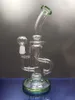 High quality dab rig hookahs recycler bong water pipe green and all clear male joint size 14.4mm sestshop