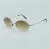 Neueste 3524016-11 Modeklassiker-Sonnenbrille mit beschnittenen Gläsern, ovale Retro-Metallbrille mit ultraleichten Metallbügeln, Größe: 58-18-135 mm