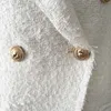 Alta Qualidade Mais Novo Moda 2021 Designer Blazer Mulheres Shawl Collar Double Breasted Lion Botões Tassel T Jaqueta sobre Coat X0721