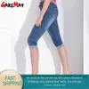 Garemay Plus Größe Skinny S Jeans Frau Weibliche Stretch Knielange Denim Shorts Hosen Frauen mit hoher Taille Sommer 211129