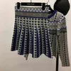 Amolapha vrouwen vintage brei trui rokken sets geometrische gedrukte vrouwelijke vrouw breien kledingpakken 210522
