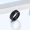 Unique Link Pattern Wedding Band In Black Tungsten Carbide Men Ring 8mm 210506