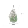 Natural Crystal Gem Angel Tear Drop Pendant Halsband Kvinnors Healing Rhinestone Flower Halsband