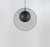 Moderne minimalistische schwarze Farbe Eisen LED Pendelleuchten Einzelkronleuchter Nordic Wohnzimmer Dekoration E27 Hängelampe 450 mm