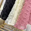 Surmiitro verão linho de algodão apliques longas saias cor-de-rosa elegante estilo coreano estética cintura alta midi saia feminina 210712