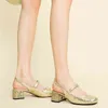 Жемчужина Baotou Sandals Женская носить 2022 Новый французский стиль темперамент Одно слово с вечерней фея стиль высокие пятки густые каблуки