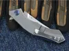 Nieuwe Flipper-vouwmes D2 Satijn Drop Point Blade CNC Roestvrijstalen Handvat Kogellager Folder Messen EDC-gereedschap