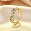 Mulheres Row Diamond Ring Band Gold Gold Open Open Ajusta Rings de cluster Tail Noivado Wed Jewelry Gift Will and Sandy