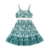 Tjejer kläder uppsättningar för barn söt bomullsrem korta toppar Bohemian stil kjol sommar 210629