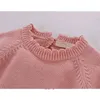Hiver automne princesse filles bébé vêtements tricoté laine combinaison bretelles à manches longues Triangle barboteuse 210611