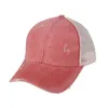 Criss Cross Ponytail Hats 35 kleuren gewassen gaas rommelig broodje Camo Leopard Baseball Cap Outdoor Sports Trucker Hat Cyz31851659843