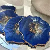 Jewelry Pouches Bags Agate Round Silicone Art Personalized Resin Beverag Marble Slice Set Wynn22