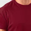 Stylish Plain Tops Fitness Mens T Shirt Short Sleeve Muscle Joggers Bodybuilding Tshirt Male Gym Clothes Slim Fit Tee 210629
