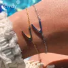 Jooddy Vintage Opening Wave Hand Bangle Armbanden voor Vrouw Mode Weave Touw Ketting Charm Manchet Verstelbare Meisjes DIY Geschenken X0706