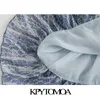kpytomoa女性シックなファッション動物プリント非対称ミニドレスビンテージ長袖フリルの女性ドレスMujer 210319