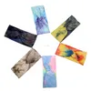 Gym Yoga Sport Wrap Sweat Stretch Hair Bands Tie-Dyed Cross pannband för Women Fashion Will och Sandy