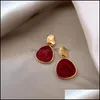 Charm Earrings Jewelry 925 Charms Sier Needle Fashion Drip Oval All-Matching Gracef Retro Stud Simple Exquisite Design Sense Women Drop Deli