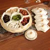 Kitchen Storage & Organization Rotating 6-Compartment Food Tray Dried Fruit Snack Plate Appetizer Serving Platter For Party Candy Pastry Nut