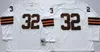 NCAA Football 20 Barry Sanders Jersey 32 Jim Brown 19 Bernie Kosar Johnny Unitas Man Vintage White Blue All Stitched Good