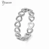 Corações bonitos anéis ajustáveis ​​para mulheres moda original jóias 2021 tendência presente feminino amante ouro prata metal anel de festa g1125