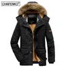 Homens inverno impermeável quente espesso lã parka casaco casaco outono outwear moda colar de pele com capuz parka casual homens 211129