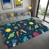 Dessin animé espace univers planète tapis pour enfants doux flanelle enfants tapis de jeu garçons fille chambre chambre chevet tapis de sol 210626