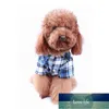 Dog Apparel Pet Plaids Shirt Kostym Kläder Festival T-shirt Höstfjäderkläder för hundar Kattrutor Kläder1