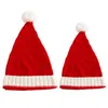 かわいいポンポム子供女の子の男の子ビーニーキャップクリスマスの親子帽子ソリッドカラーの暖かいかぎ針編みママのためのベビーボンネット帽子