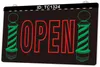 TC1324 Open Kapper Palen Haar Cut Shop Light Sign Dual Color 3D Gravure