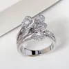 14K White Gold FL Dimond Ring for Women Fine Bizuteri nillos De Wedding with Cushion Zirconi Gemstone 14K Gold Rings Jewelry3700214