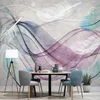 Modern Abstract Art Wallpaper 3D Kleurrijke Veerlijn Muurschilderingen Woonkamer TV Sofa Achtergrond Muur Decor Papel de Parede Fresco's